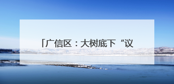 广信区：大树底下“议”出基层治理新图景
